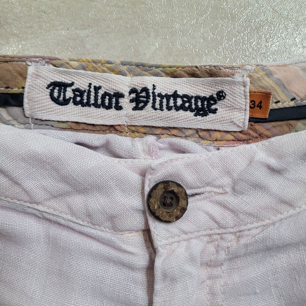 Tailor Vintage 100% Linen Shorts Men’s 32 Pink Preppy Lightweight